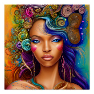 Touch nicht meine Haare schwarze Melanin Afro Quee Poster