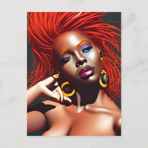 Touch nicht meine Haare schwarze Melanin Afro Quee Postkarte