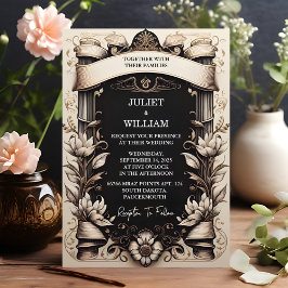 Touch Papyrus Vintag Retro Vellum Overlay Hochzeit Einladung