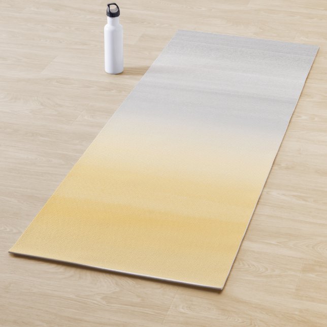 Touch Yellow Grau Wasserfarbe Abstrakt #1 Yogamatte (Beispiel)