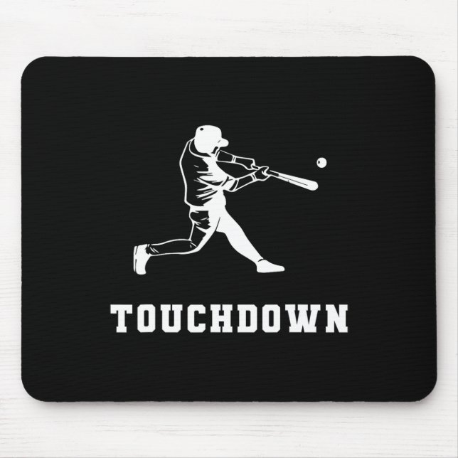 Touchdown Baseball Humor Lustig Touchdown Baseball Mousepad (Vorne)