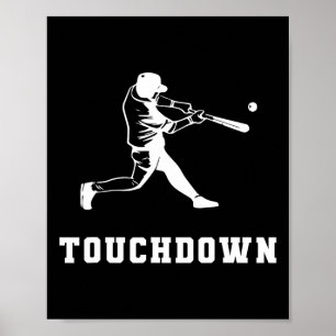 Touchdown Baseball Humor Lustiger Touchdown Baseba Poster