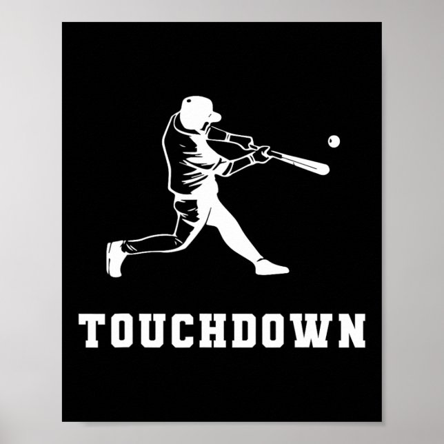 Touchdown Baseball Humor Lustiger Touchdown Baseba Poster (Vorne)