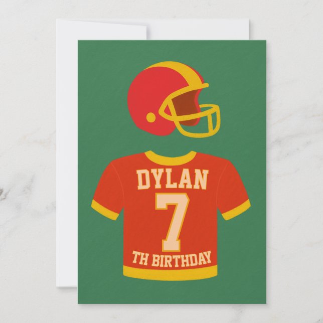 Touchdown Birthday Invitation – Football Party Inv Einladung (Vorderseite)