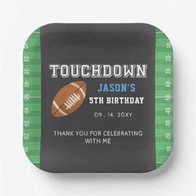 Touchdown Boy Fußball  Pappteller (Vorderseite)