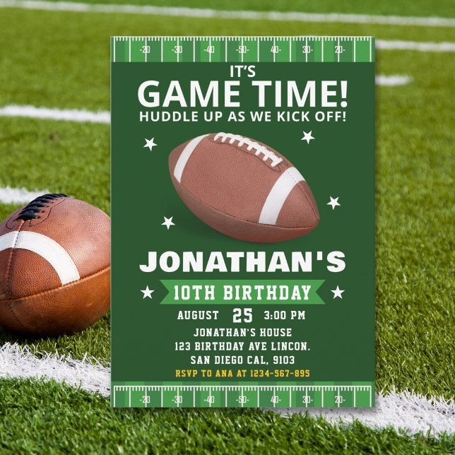 Touchdown Celebration: Football Field Birthday boy Einladung (Von Creator hochgeladen)