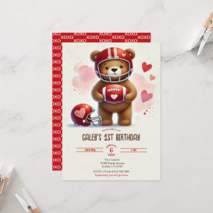 Touchdown Football Teddybär Valentinstag Grußkarte Einladung