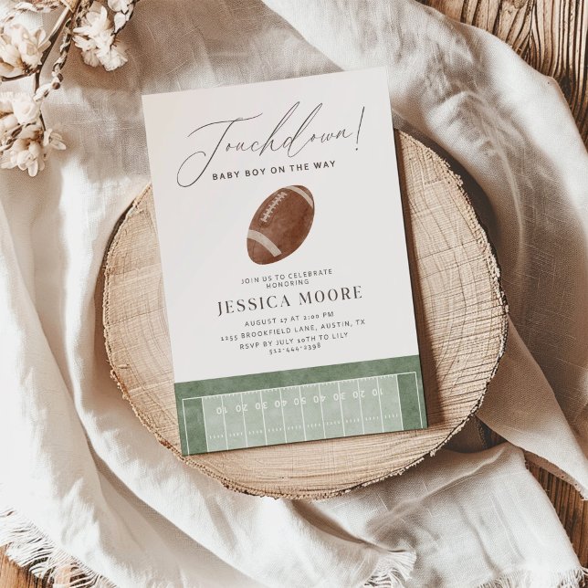 Touchdown Football Theme Baby Shower Einladung (Von Creator hochgeladen)