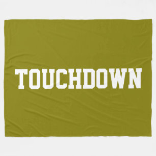 TOUCHDOWN Golden Olive Athletic White Block Text Fleecedecke