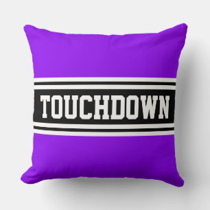 TOUCHDOWN Helle violette schwarze Rennstreifen Kissen
