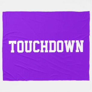 TOUCHDOWN Helles Lila Sportliches Weiß Blocktext  Fleecedecke