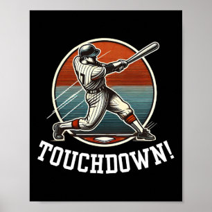 Touchdown Homerun Sports Mash Up Fußball Baseball Poster