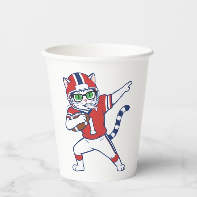 Touchdown-Katze  Pappbecher (Vorderseite)