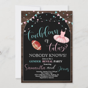Touchdown oder Tutus Gender Reveal Party Einladung