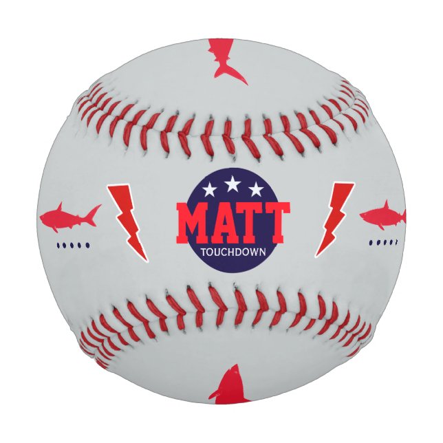 touchdown personalized with sharks and bolts baseball (Vorderseite)