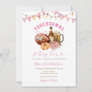 Touchdown Tiny Toes Football Couples Baby Dusche Einladung