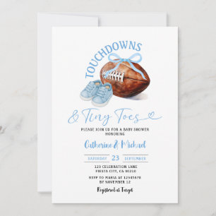 Touchdown & Tiny Toes Football Milk Baby Dusche Einladung