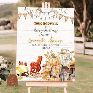 Touchdown und Tiny Toes Babydusche Begrüßungszeich Poster