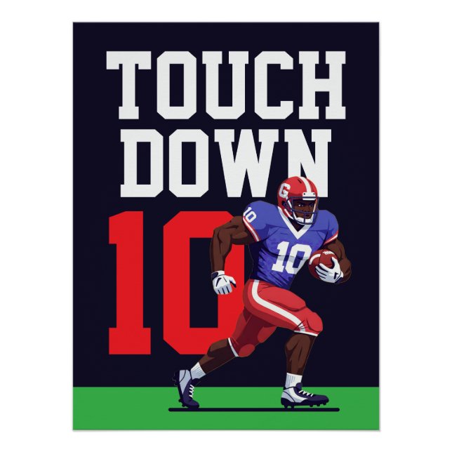 Touchdown-Zeit-Fußball Poster (Vorderseite)