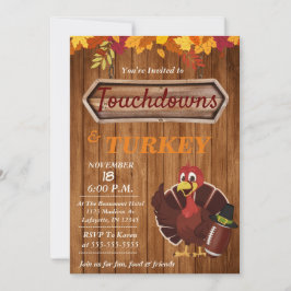 Touchdowns et Turquie Thanksgiving Invitation