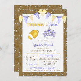 Touchdowns oder Tiaras Yellow Lila Gender Reveal Einladung