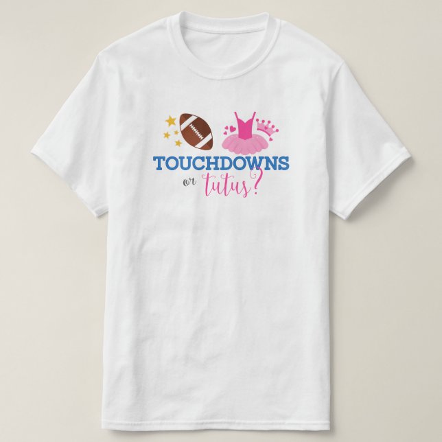 Touchdowns oder Tutus Blue Pink Gender Reveal Men  T-Shirt (Design vorne)