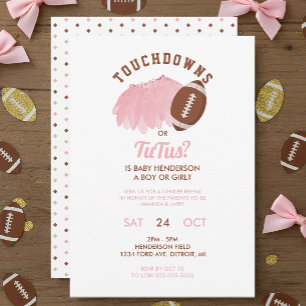 Touchdowns oder Tutus Football Geschlechter-Enthül Einladung