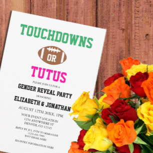 Touchdowns oder Tutus Gender Reveal Einladung