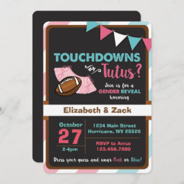 Touchdowns oder Tutus Gender Reveal Einladung
