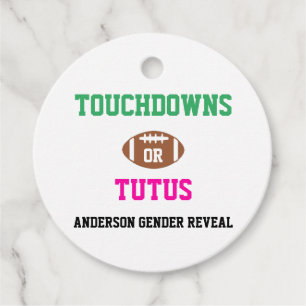 Touchdowns oder Tutus Gender Reveal Geschenkanhänger