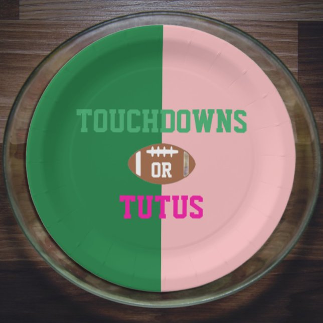 Touchdowns oder Tutus Gender Reveal Pappteller (Von Creator hochgeladen)