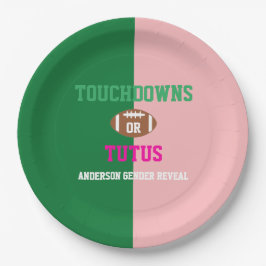 Touchdowns oder Tutus Gender Reveal Pappteller
