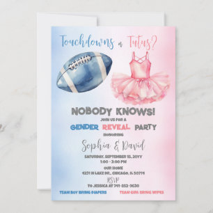 Touchdowns oder Tutus Gender Reveal Party Einladung