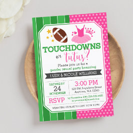 Touchdowns oder Tutus Gender Reveal Party Einladung