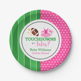 Touchdowns oder Tutus Gender Reveal Party Pappteller