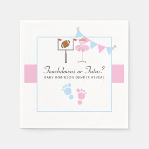Touchdowns oder Tutus Gender Reveal Party Serviette