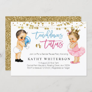 Touchdowns oder Tutus-Geschlecht offenbaren Einlad Einladung