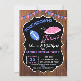 Touchdowns oder Tutus-Geschlecht offenbaren Party Einladung