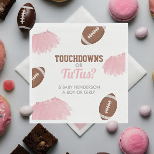 Touchdowns oder Tutus Geschlechter-Enthüllung Serviette