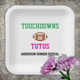 Touchdowns or Tutus Gender Reveal Pappteller