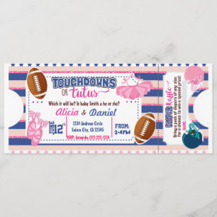 Touchdowns ou Tutus Invitation - tombola de couche