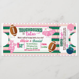 Touchdowns ou Tutus Invitation - tombola de couche