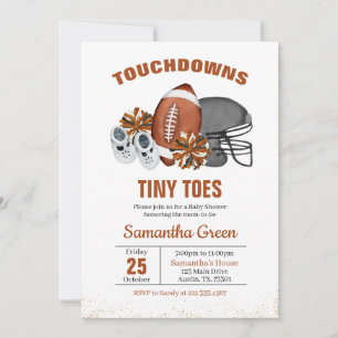 Touchdowns und Miny Toes Babydusche Einladung