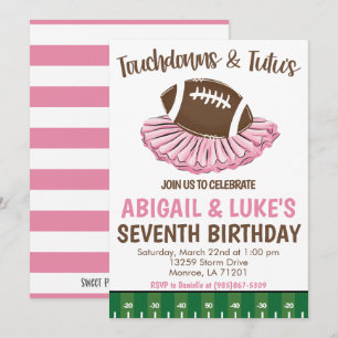 Touchdown's und Tutu's Geburtstag Einladung