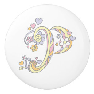 Touche de poignée monogramme P lettre décorative