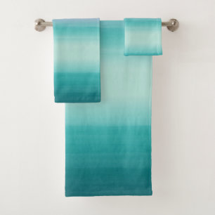 Touchen Seafoam Aquamarin Rosa Wasserfarbe Abstrak Badhandtuch Set