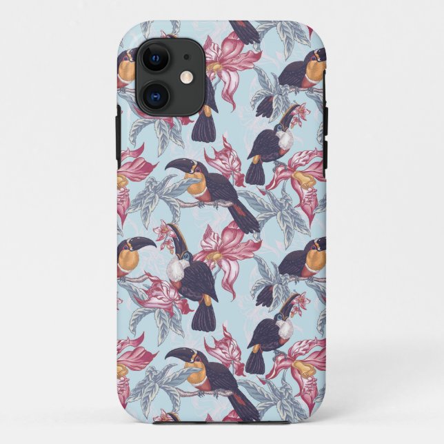 Toucher mit exotischer Blume Case-Mate iPhone Hülle (Rückseite)