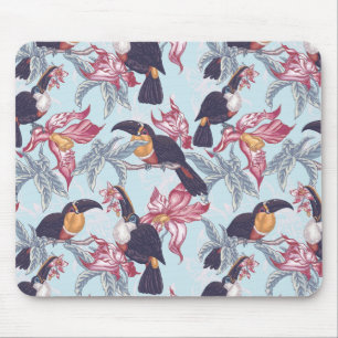 Toucher mit exotischer Blume Mousepad
