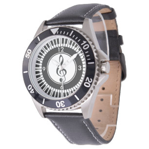 Touches de piano design et montre à bracelet Clé T