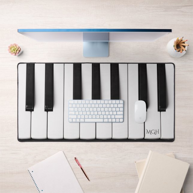 Touches de piano monogramme personnalisées (Bureau 1)